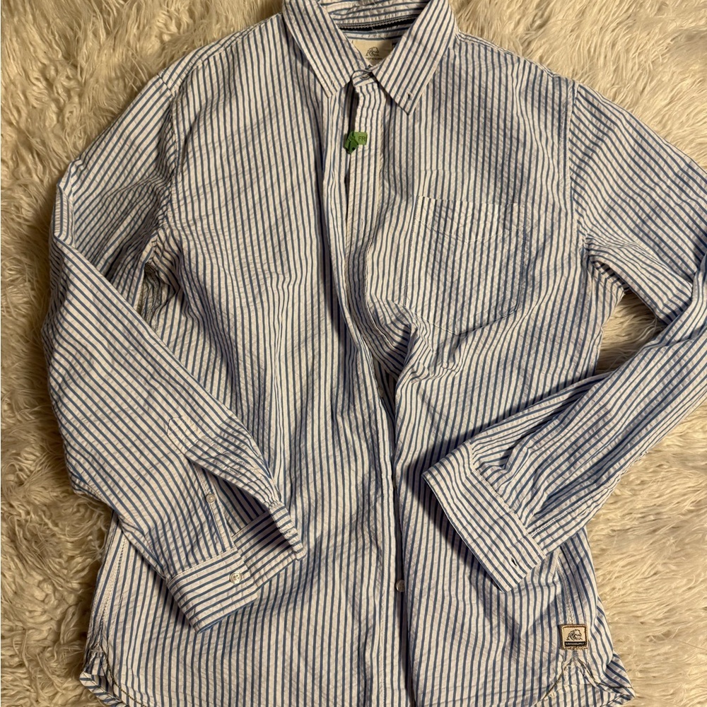 Surfside Supply Blue and White Striped Casual Button Down Shirt